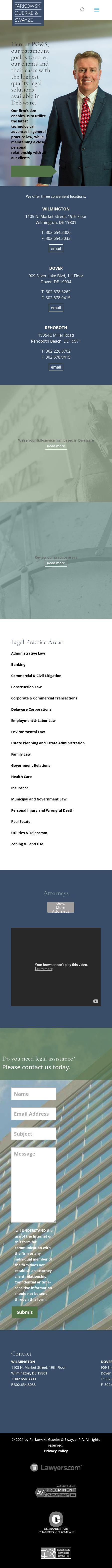 Parkowski, Guerke & Swayze, P.A., Wilm. - Wilmington DE Lawyers