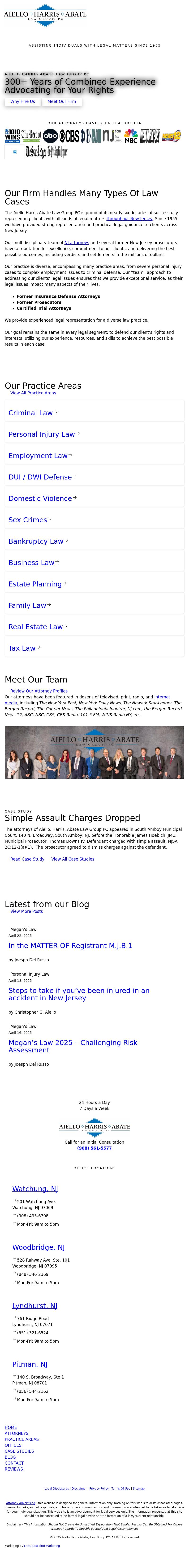Aiello, Harris, Marth, Tunnero, Pastor & Schiffman, PC Attorneys At Law - Lyndhurst NJ Lawyers